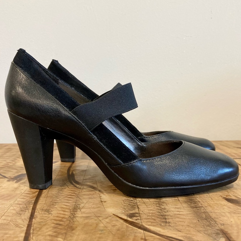 Women’s Black Leather Heels Circa Joan & David Size 7.5 CJ Shana